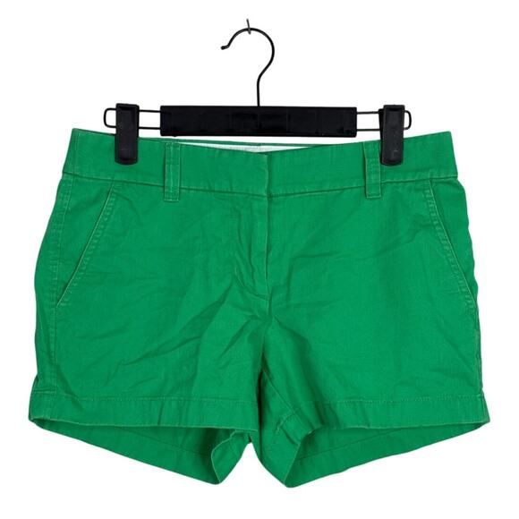 J. Crew Classic Mid Rise Chino Lightweight Shorts Pockets Belt Loops 0 Green - Picture 12 of 15